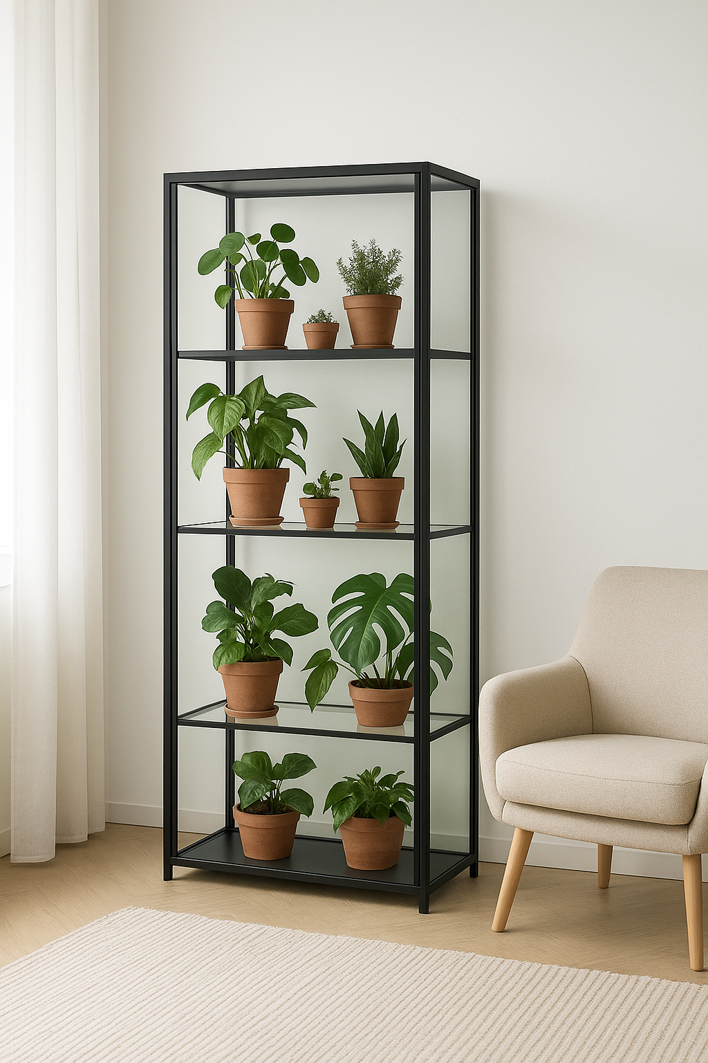 greenhouse set up inside