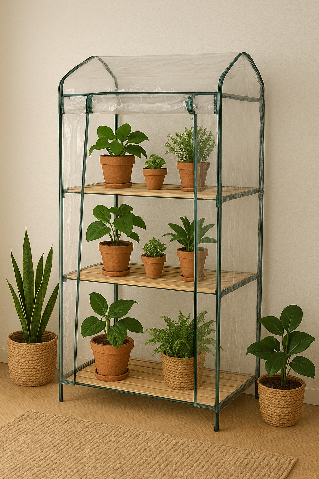greenhouse set up inside